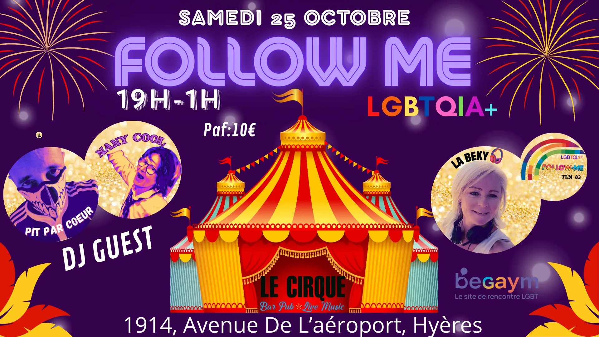 🏳️⚧️🏳️🌈Soirée Follow-Me 🌈 LGBTQIA+🌈 Fait son Cirque.🎪