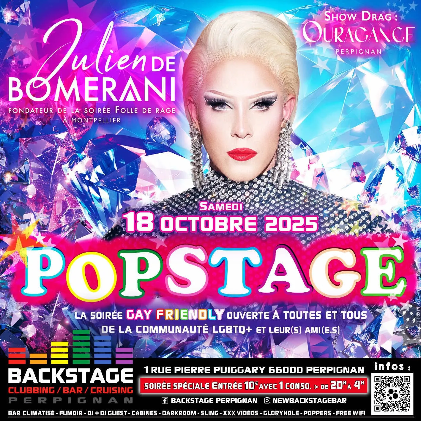 POPSTAGE // Dj set Julien de Bomerani // Drag show Ouragance