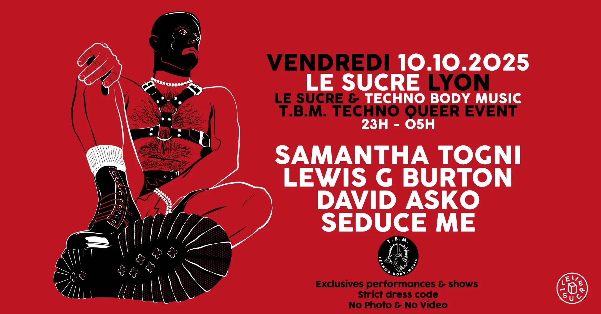 TBM w Samantha Togni, Lewis G Burton, David Asko, Seduce Me (Le Sucre, Lyon)