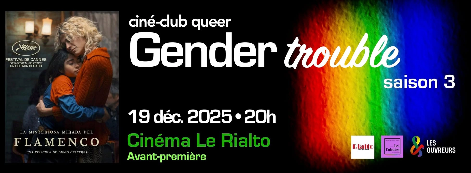 Cin&eacute;-club Gender Trouble - saison 3 : LE MYST&Eacute;RIEUX REGARD DU FLAMANT ROSE  de Diego C&eacute;spedes