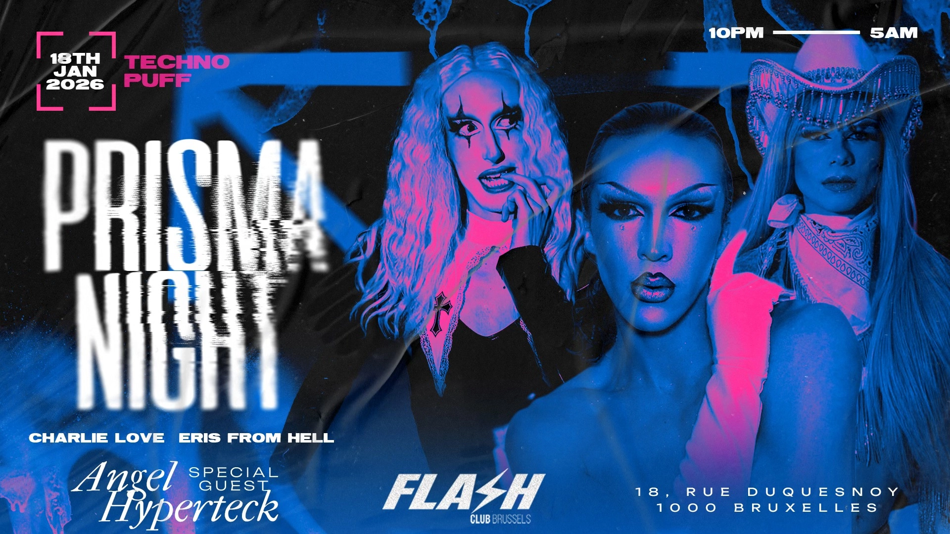 FLASH ⚡ THE PRISMA NIGHT &ndash; TECHNO PUFF ⚡ Sunday 18.01