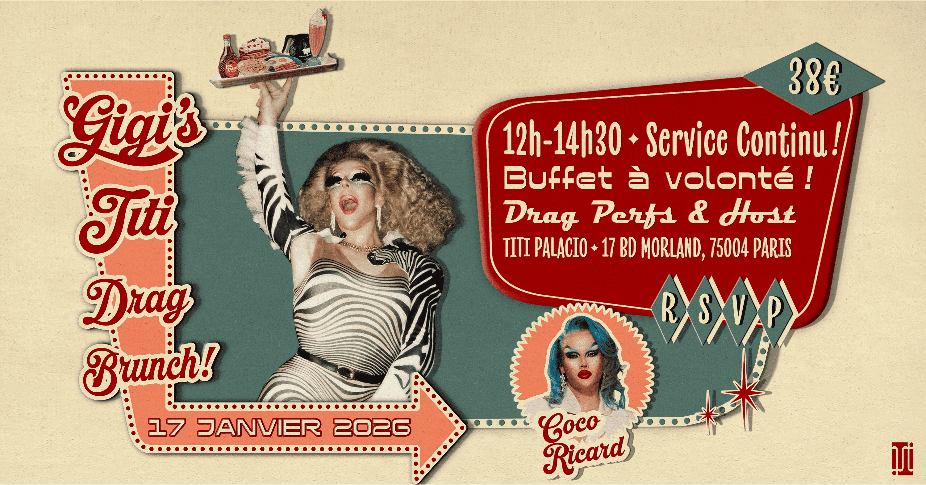 Gigi's Titi Drag Brunch au Titi Palacio avec Coco Ricard!