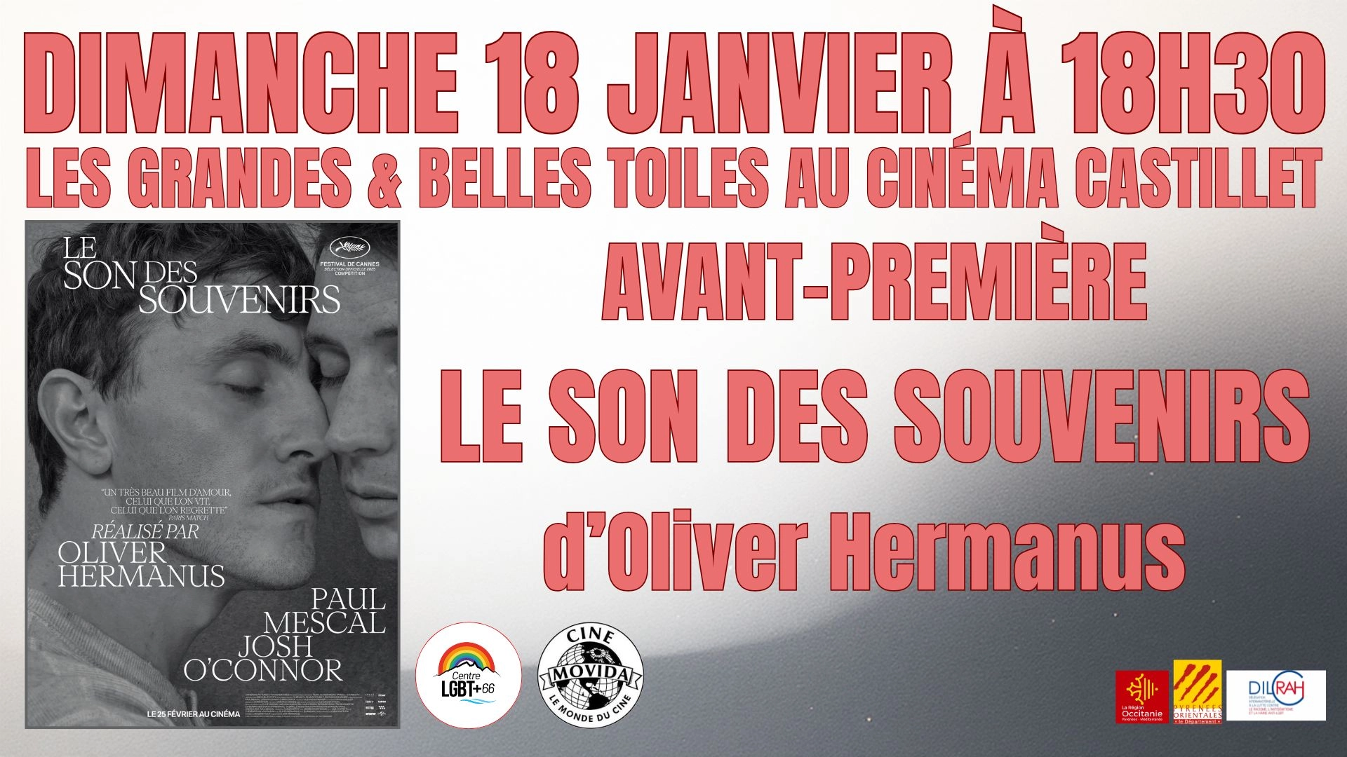 LE SON DES SOUVENIRS en avant-premi&egrave;re au cin&eacute;ma Castillet dimanche 18 janvier &agrave; 18h30