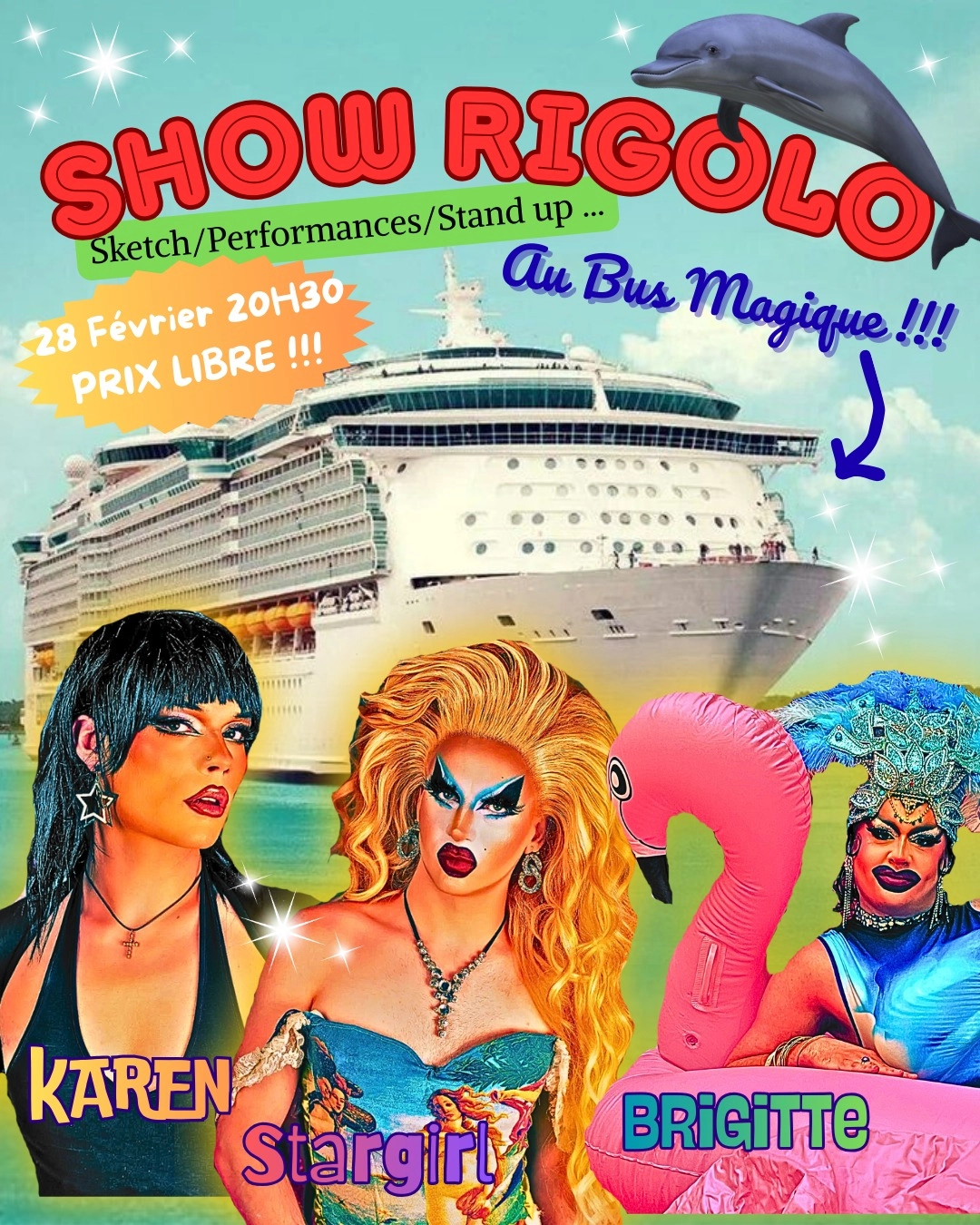 Drag Show Rigolo au Bus Magique le 28 f&eacute;vrier 2026