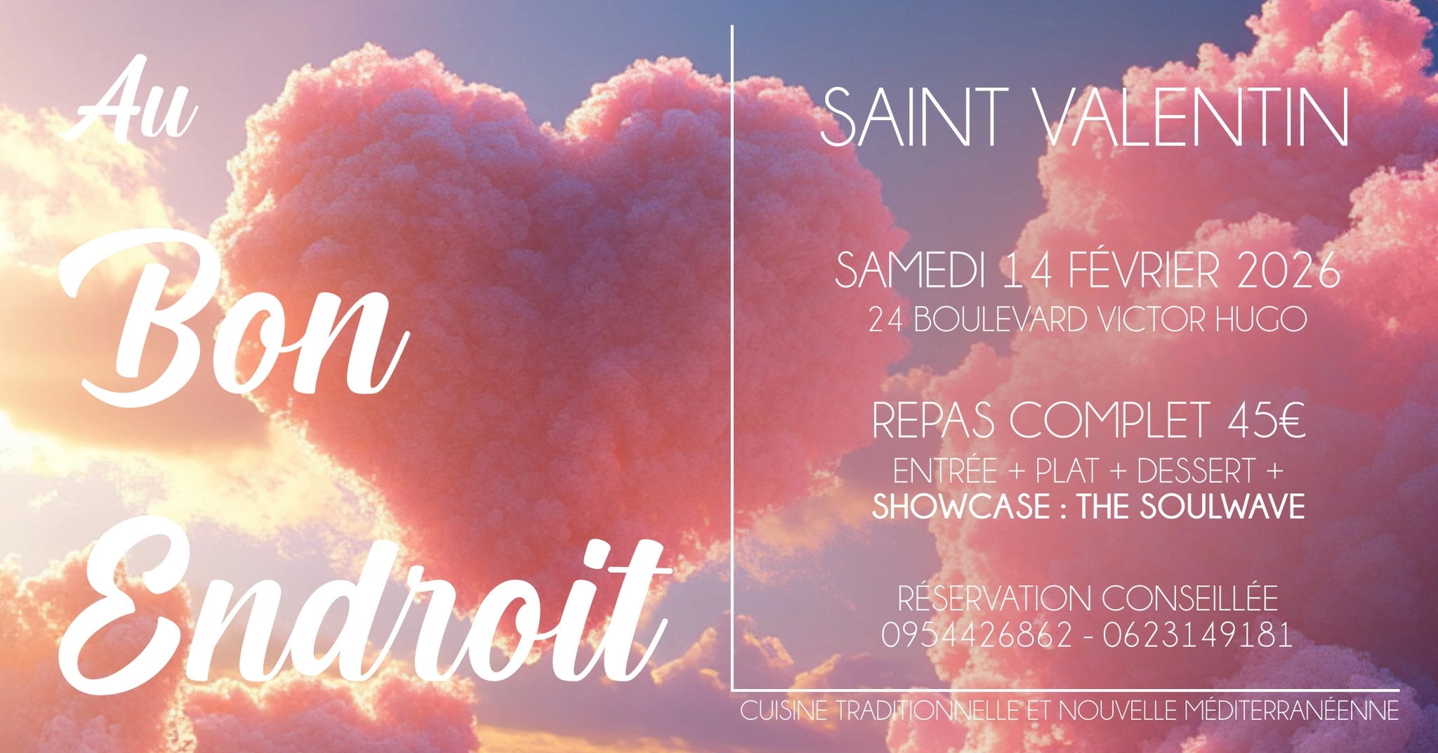 Saint Valentin 2026 Au Bon Endroit avec THE SOULWAVE