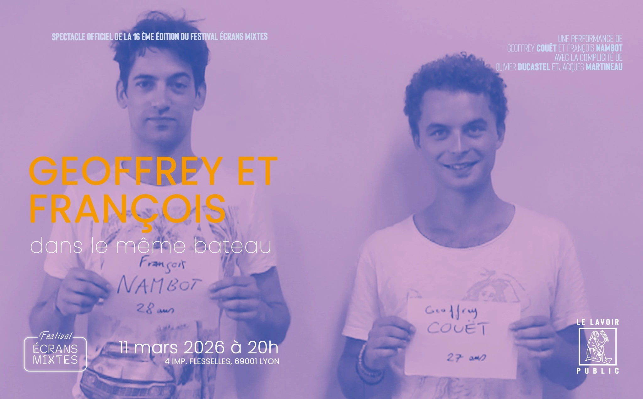 GEOFFREY ET FRAN&Ccedil;OIS DANS LE M&Ecirc;ME BATEAU - Geoffrey Cou&euml;t et Fran&ccedil;ois Nambot