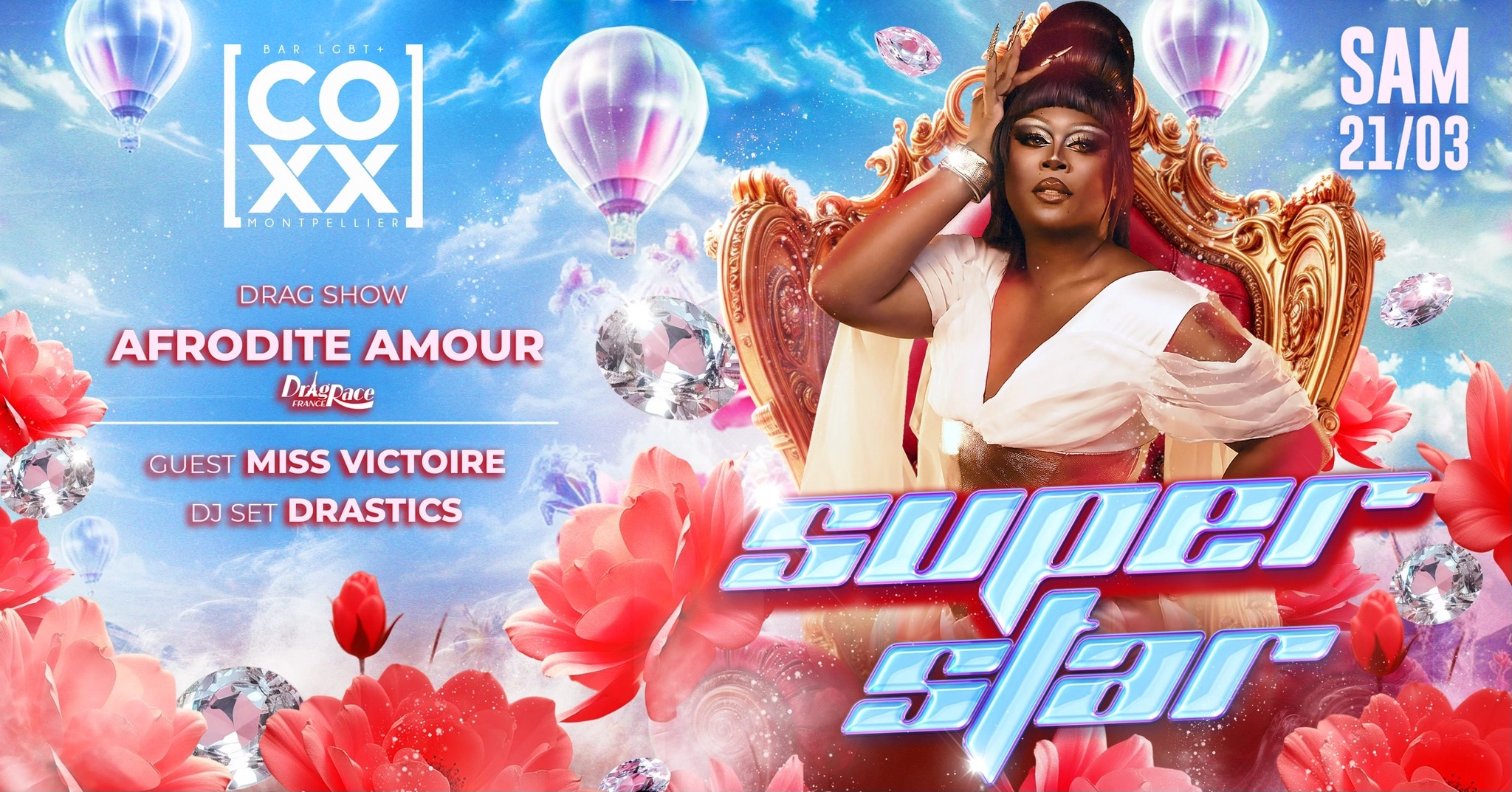 Samedi 21 SUPERSTAR AFRODITE AMOUR (Drag Race)