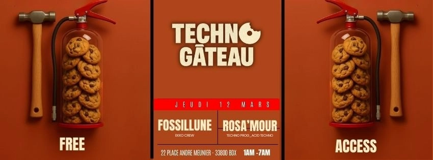 Techno G&acirc;teau - Dj FOSSILLUNE ( Ekko Crew ) & Rosa&rsquo;Mour @Ultra