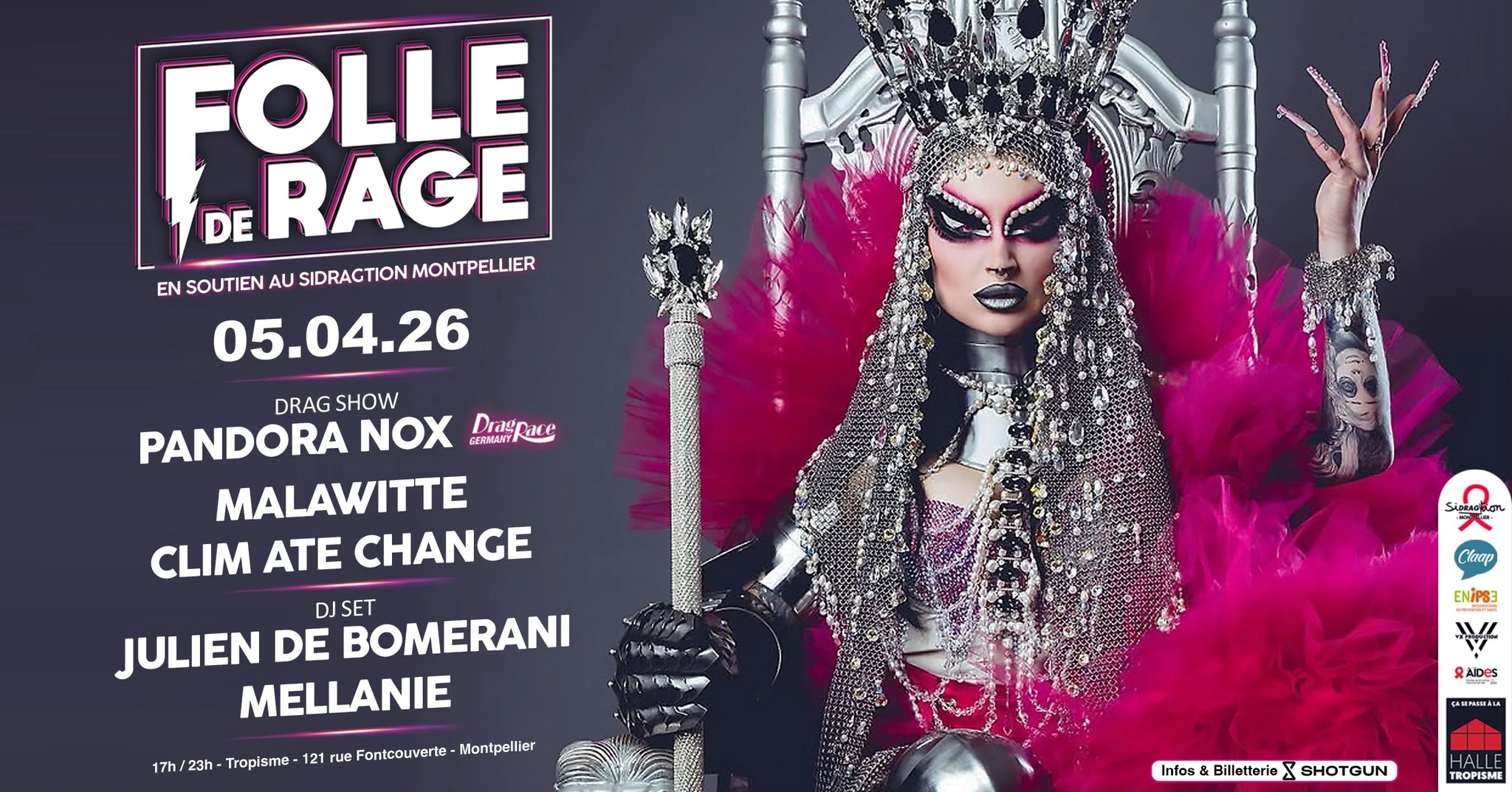 DIM 05/04 - FOLLE DE RAGE x TROPISME - TEA DANCE & DRAG !