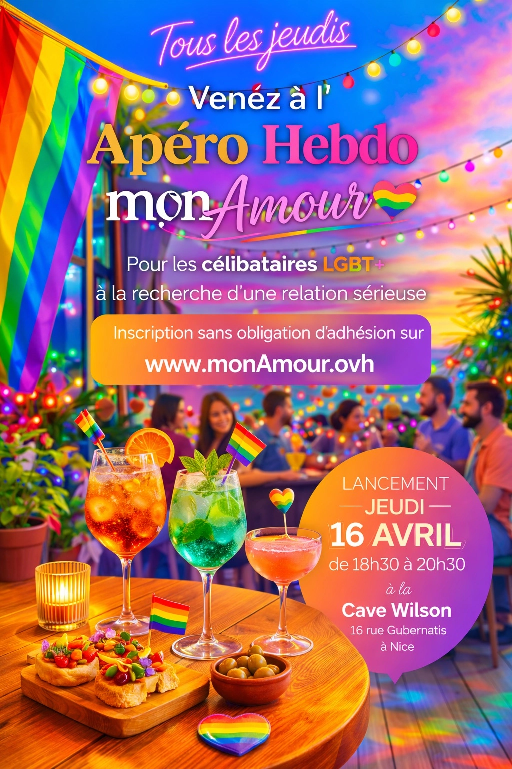 Invitation Apéro monAmour - Gratuit sur réservation