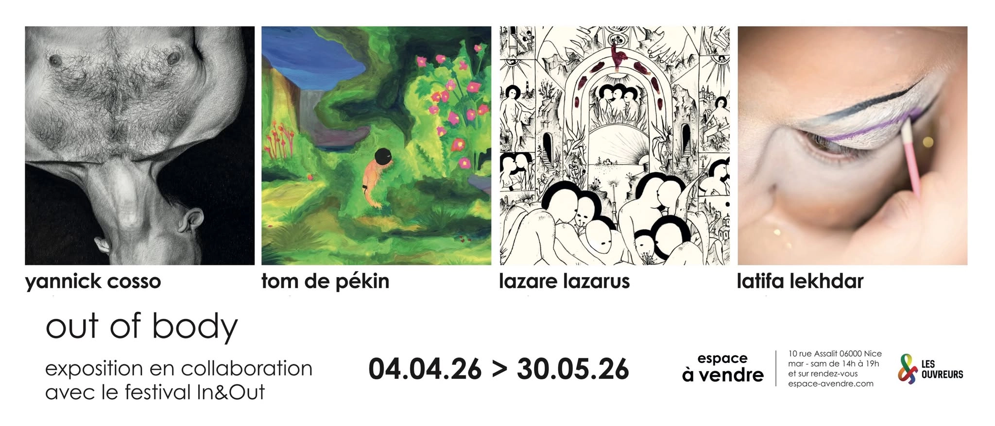 Vernissage de l'exposition out of body - espace à vendre X 18e In&Out