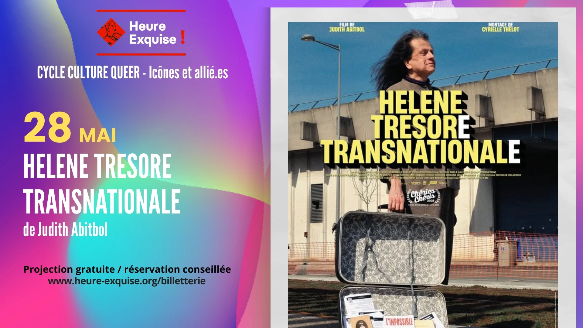 🏳️&zwj;🌈 Projection Heure Exquise ! 🎬 HELENE TRESORE TRANSNATIONALE