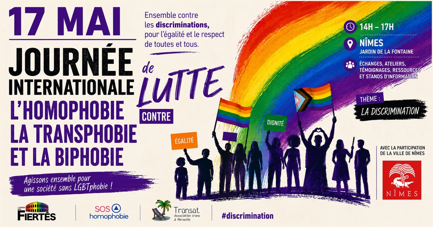 17 MAI : Rencontre aux Jardins de la Fontaine / Journ&eacute;e de lutte contre les LGBTphobies