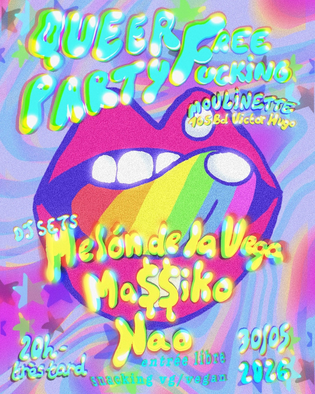 QUEER FREE F*CKING PARTY - Mel&oacute;n De La Vega + Nao + Ma$$iKO en DJsets &agrave; La Moulinette