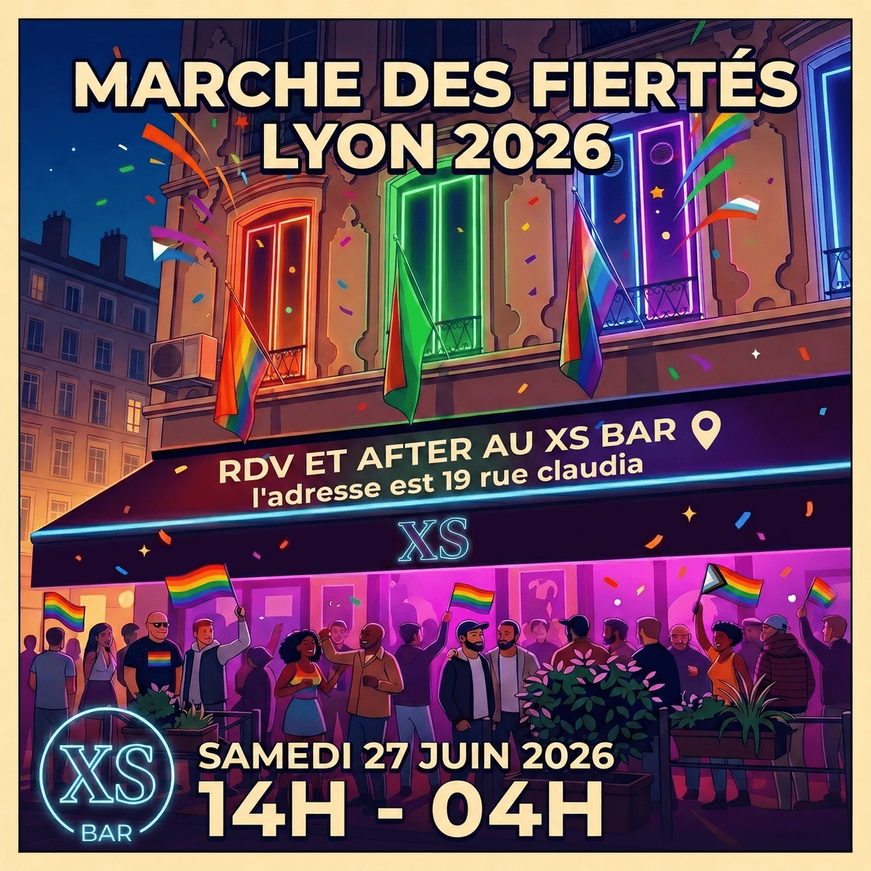 C&eacute;l&eacute;brons la Marche des fiert&eacute;s au XS BAR 