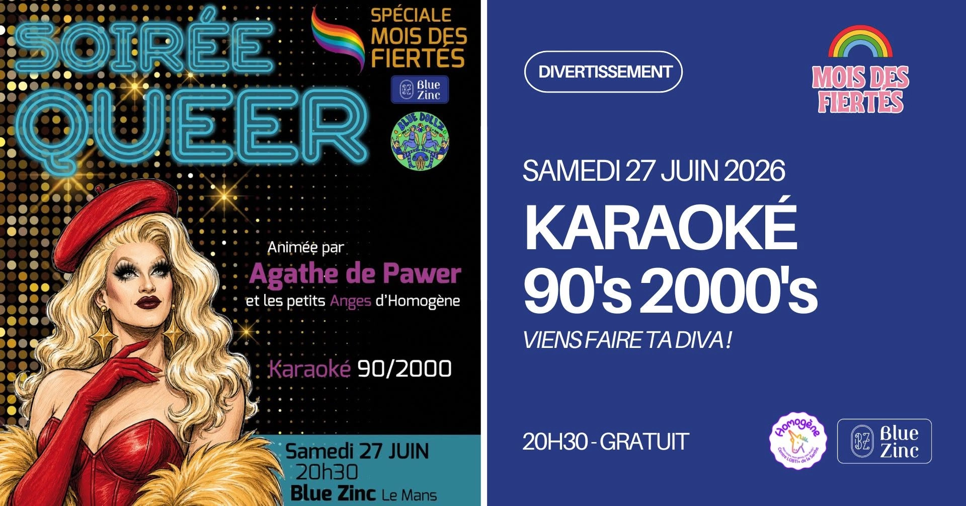 KARAOKÉ 90's 2000's • MOIS DES FIERTÉS • Blue Zinc