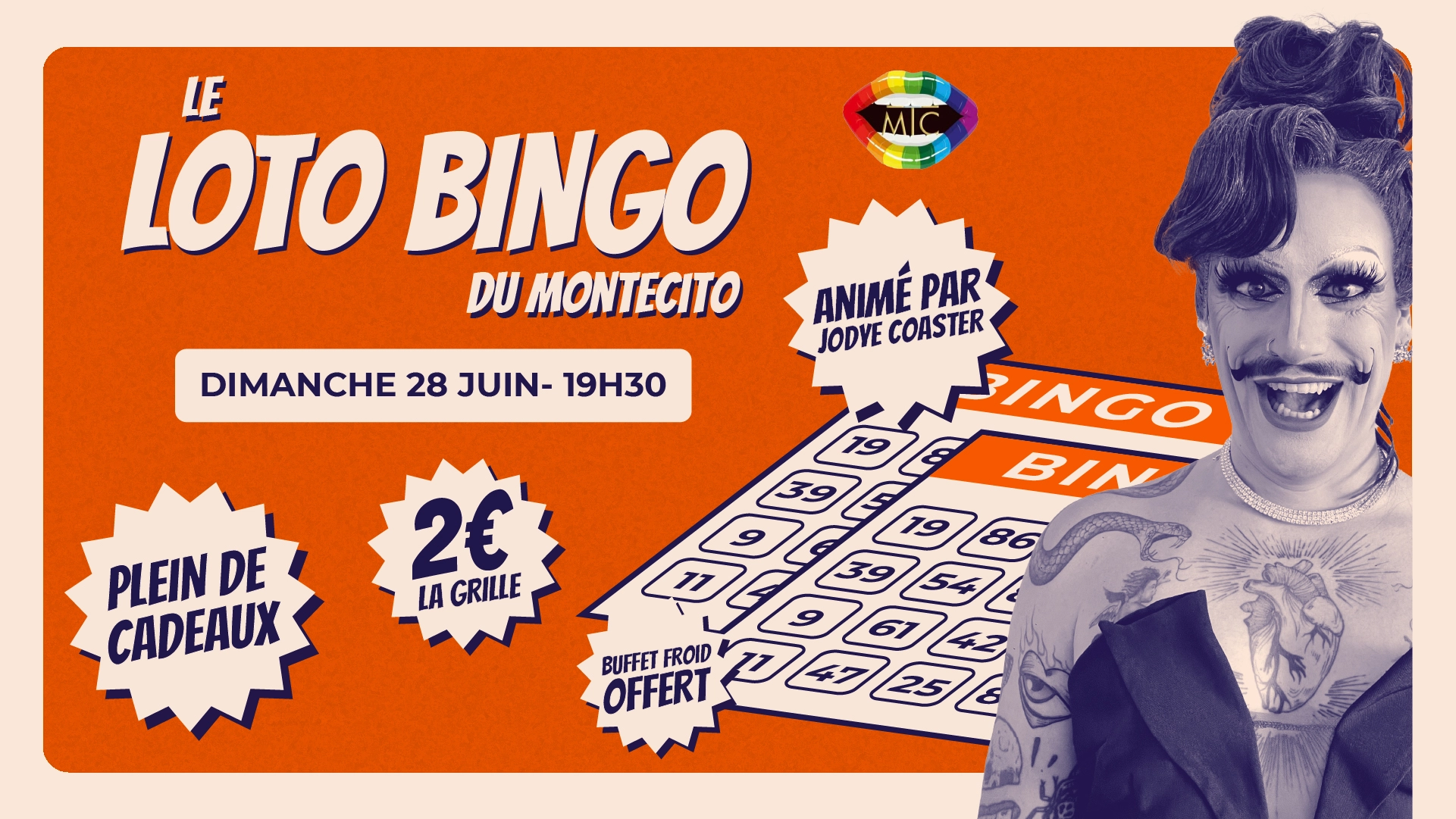 LOTO BINGO DU MONTECITO avec Jodye Coaster en terrasse