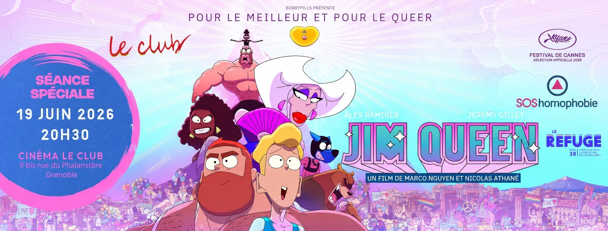 Projection Jim Queen avec Le Refuge & SOS Homophobie