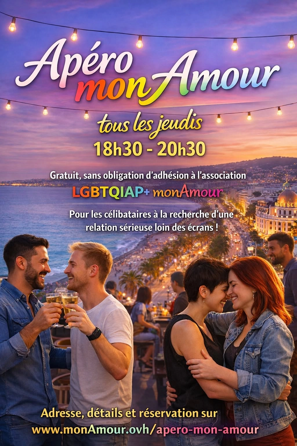 Ap&eacute;ro monAmour - Pique Nique &agrave; droite de la plage Castel &agrave; Nice