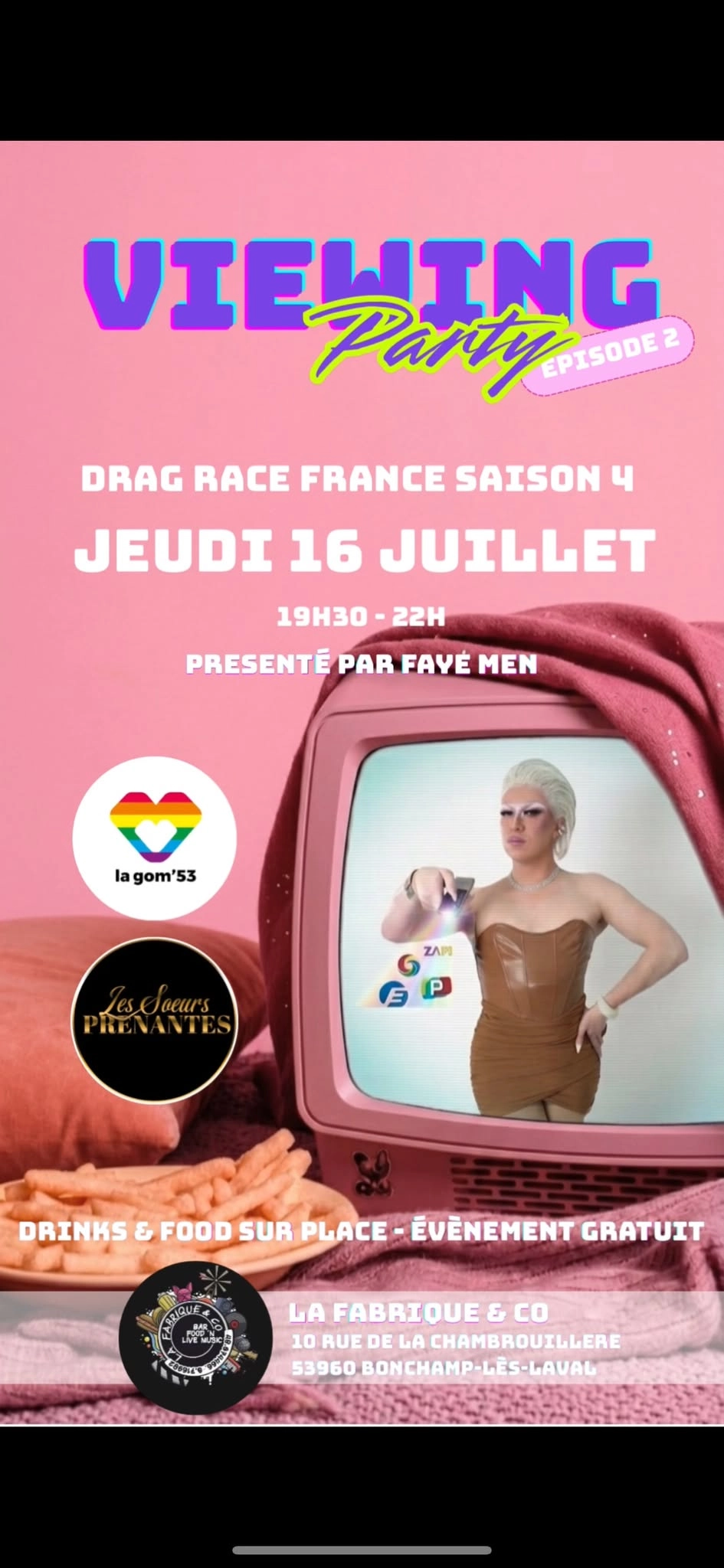 VIEWING PARTY DRAG RACE FRANCE SAISON 4 EP.2