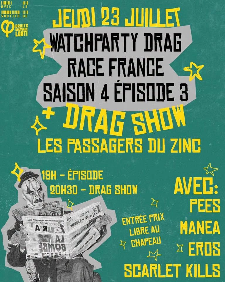 Watch party drag race France saison 4 épisode 3/Pdz