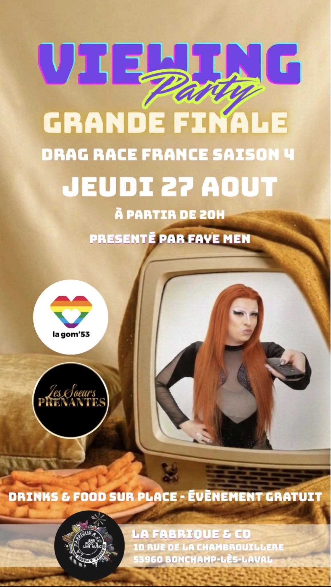 VIEWING PARTY - FINALE DRAG RACE FRANCE SAISON 4 