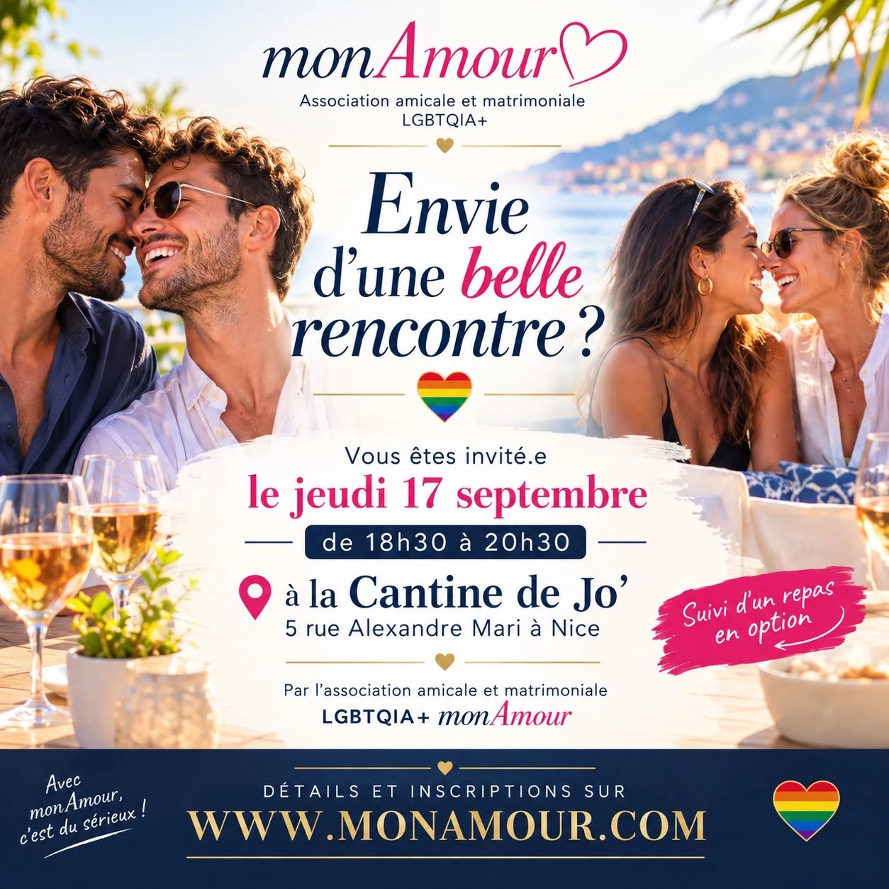 Apéro ( et dîner en option ) monAmour - Jeudi 17 Septembre