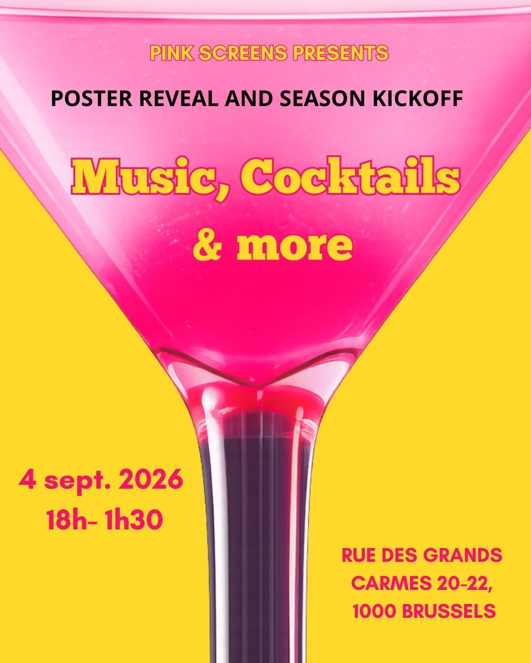 PINK SCREENS SEASON KICK-OFF 4 SEPTEMBRE