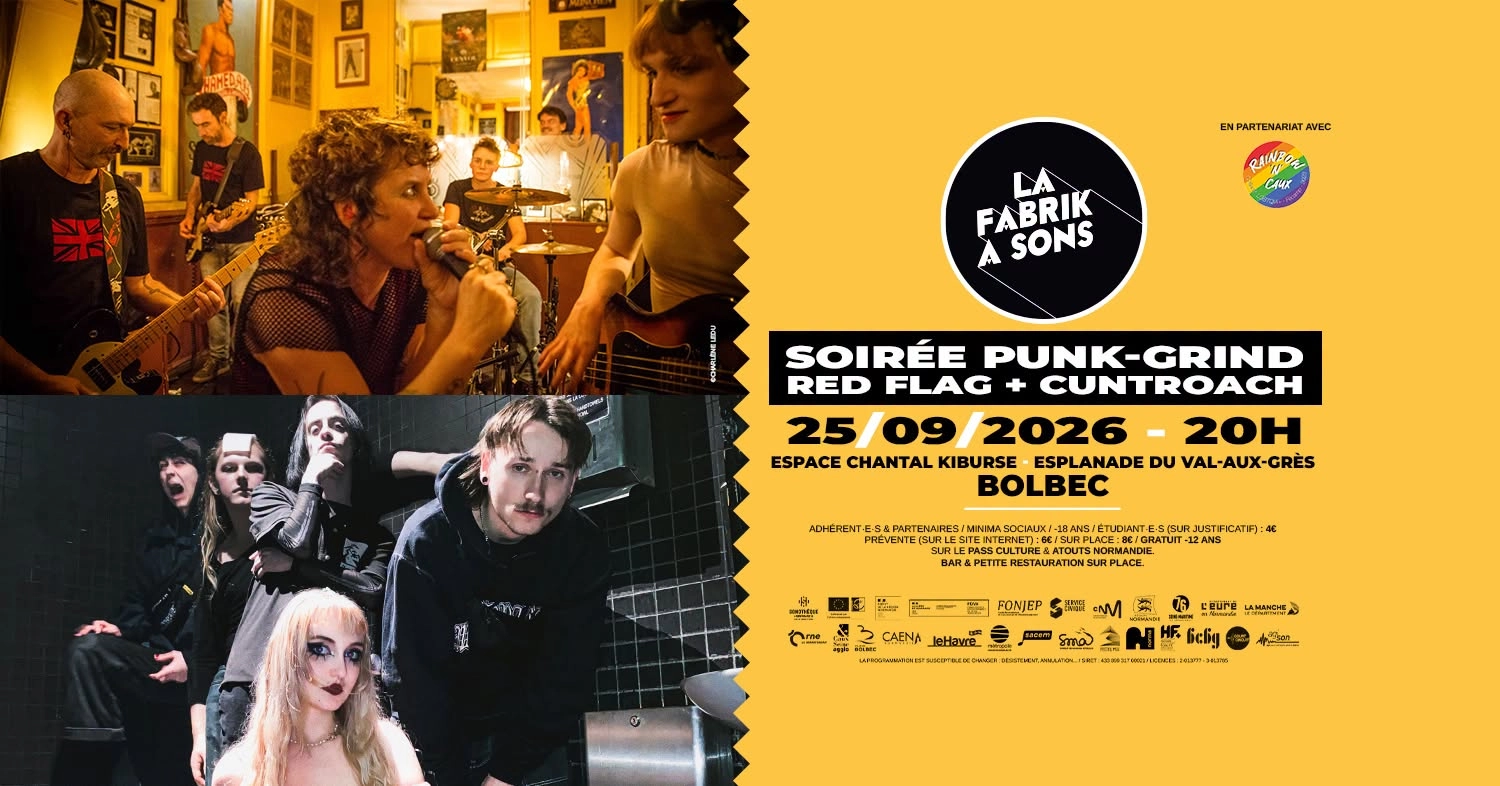 Soir&eacute;e Punk / Grind : RED FLAG + CUNTROACH