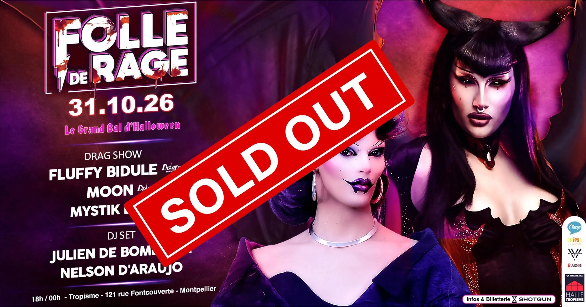 ( COMPLET ) FOLLE DE RAGE x HALLE TROPISME - LE GRAND BAL D'HALLOWEEN 