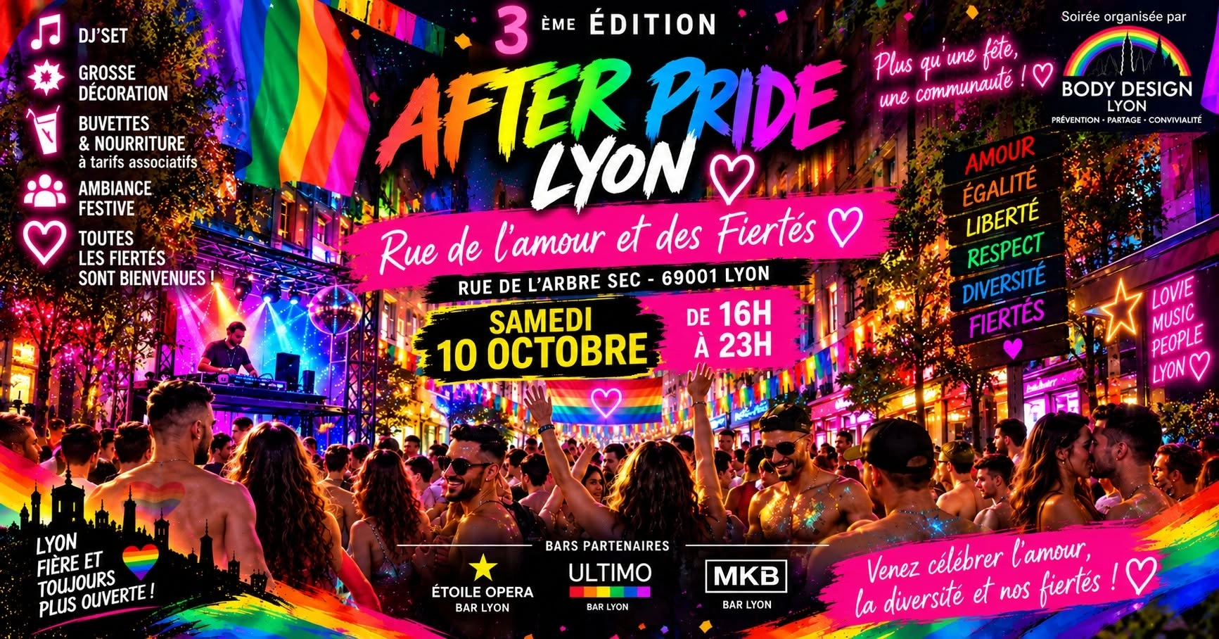 🌈 RUE DE L’AMOUR & DES FIERTÉS — 3ᵉ ÉDITION ❤️