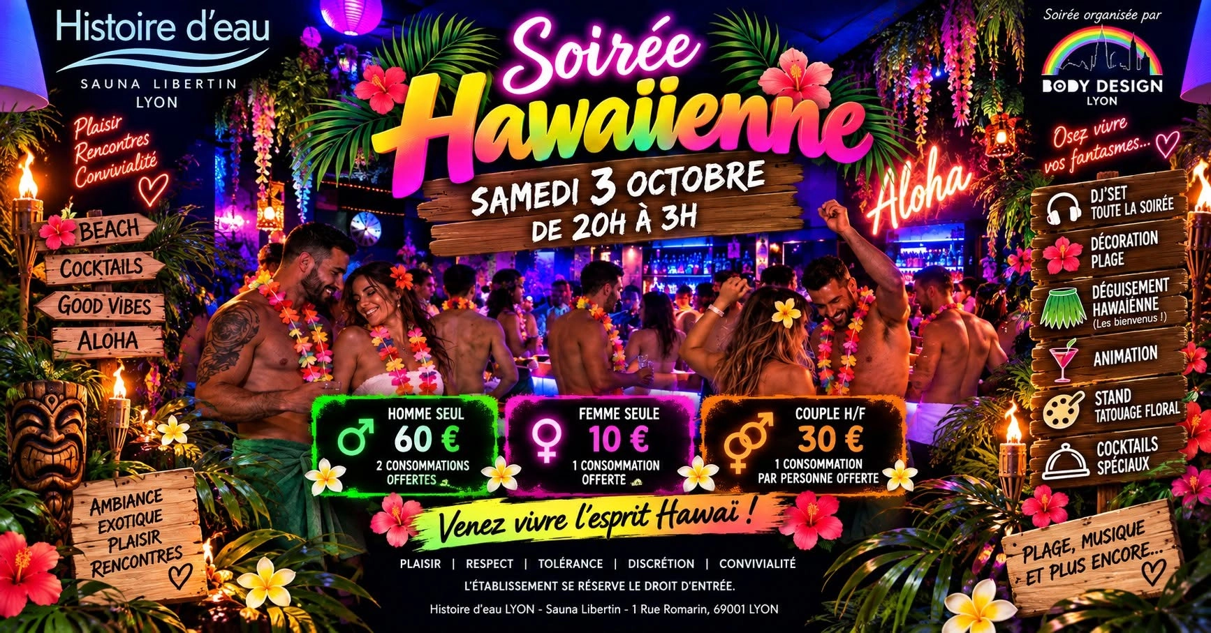 🌺🌴 SOIRÉE HAWAÏENNE – HISTOIRE D’EAU LYON 🌴🌺