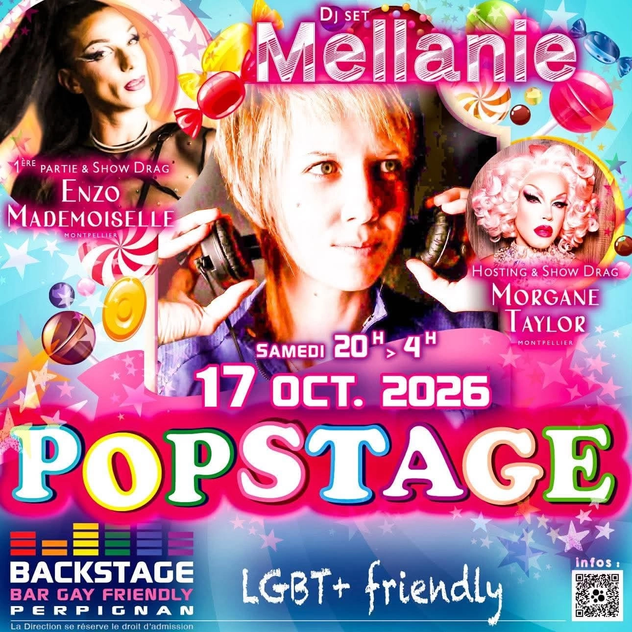 POPSTAGE // DJ set MELLANIE // WarmUP & DragShow ENZO Mlle avec MORGAN TAYLOR
